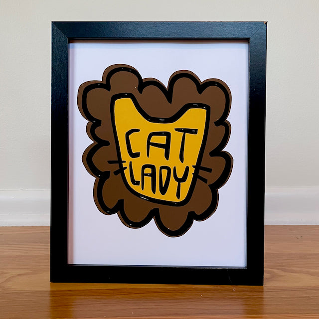 Cat Lady Lion Print