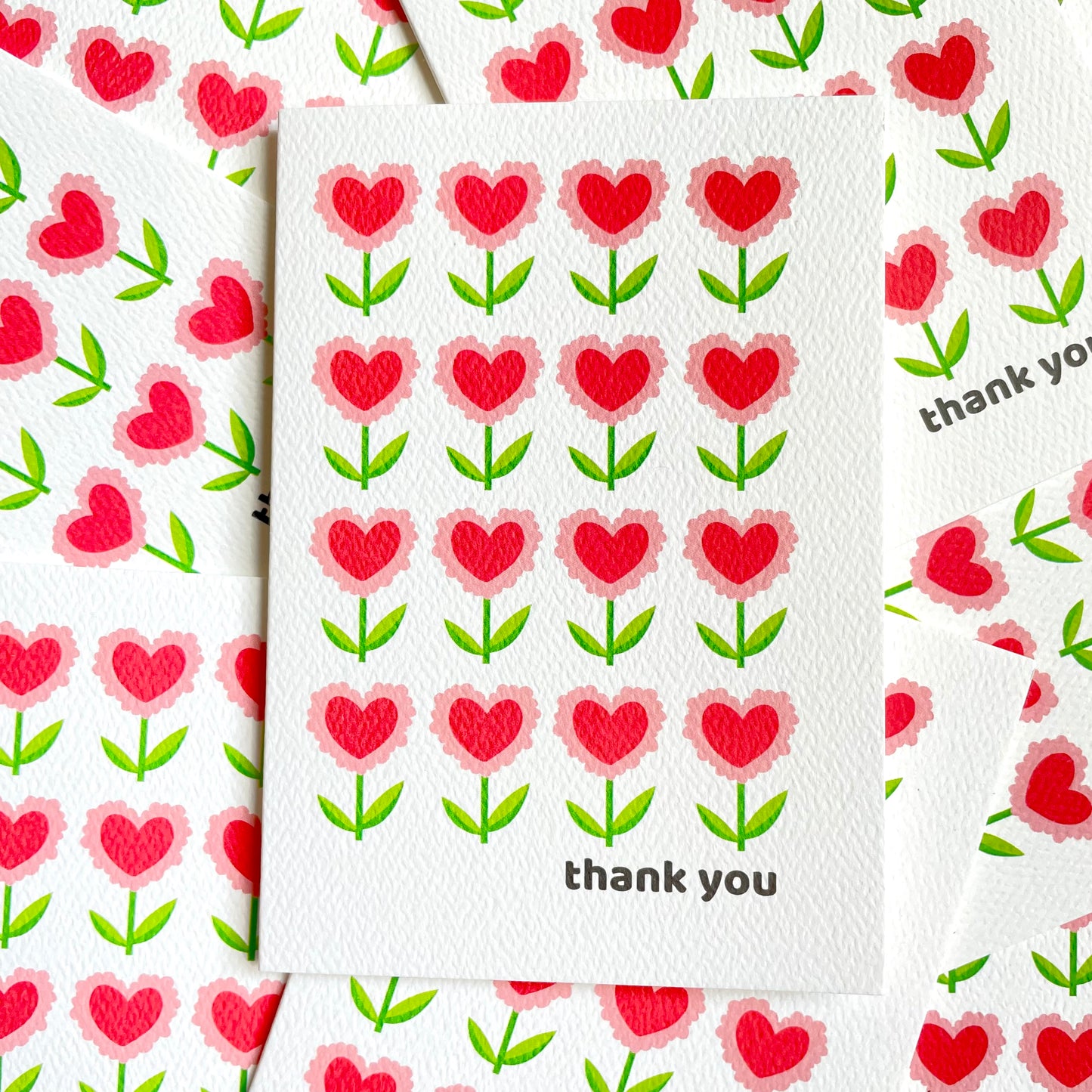 THANK YOU HEART FLOWER CARD