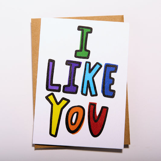 I LIKE YOU ALPHABET CARD