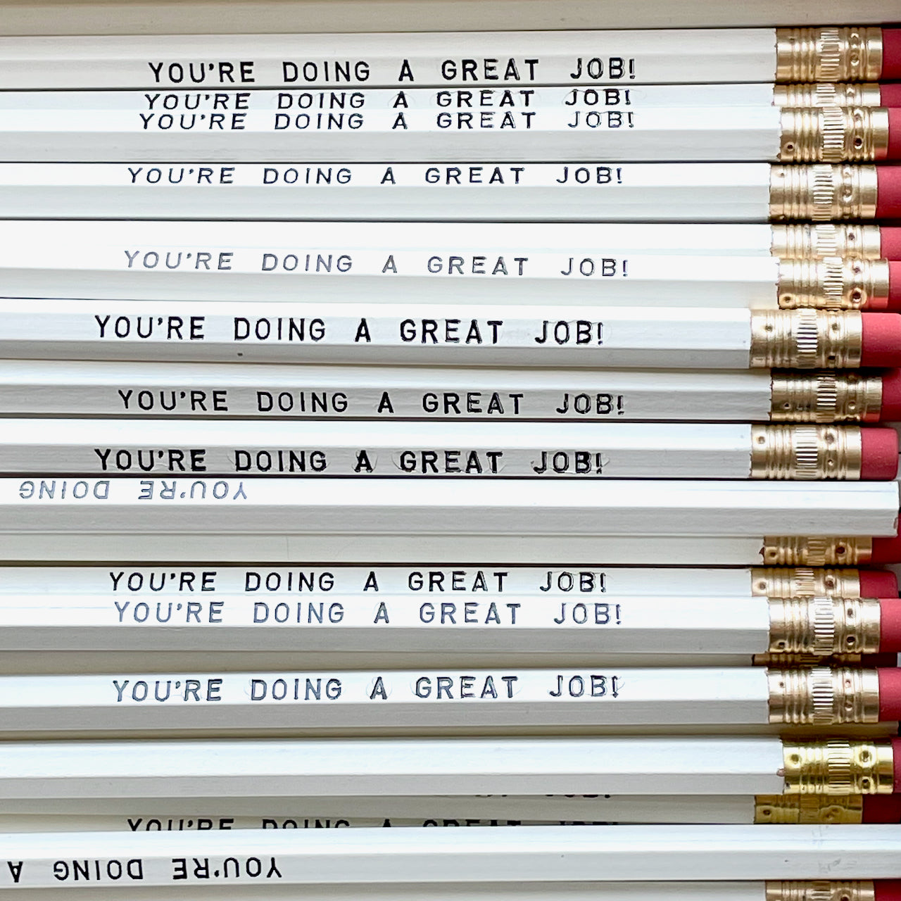 LESS THAN PERFECT PENCILS - YOU'RE DOING A GREAT JOB PENCIL SET