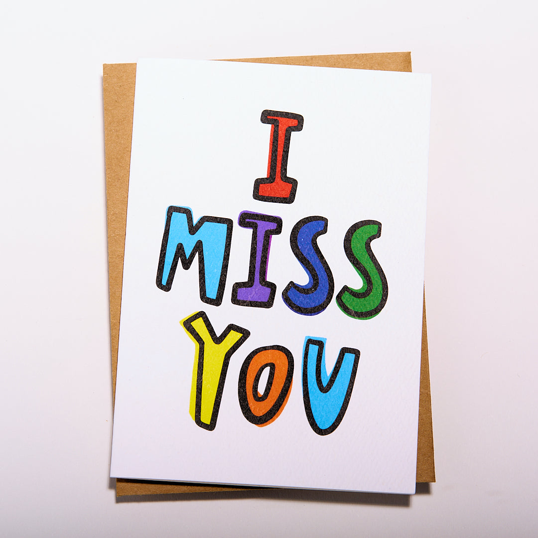 I MISS YOU ALPHABET CARD
